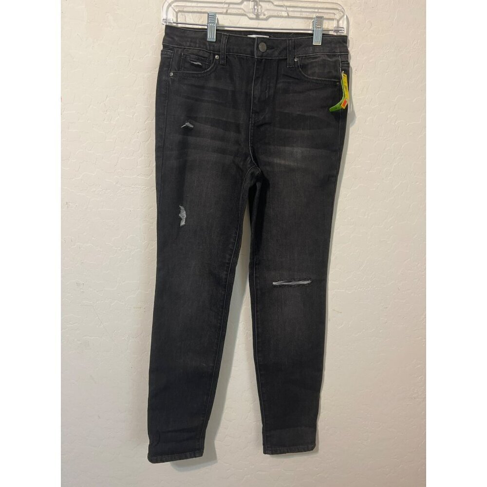 RSQ Girls Sz 14 Girlfriend Black Jeans Skinny Destructed